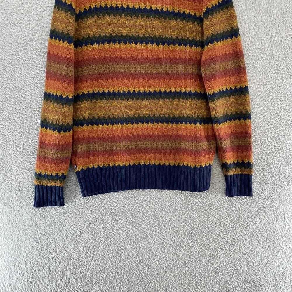 Levi's Sweater Mens Large Wool‎ Striped Shawl Collar Southwestern Orange